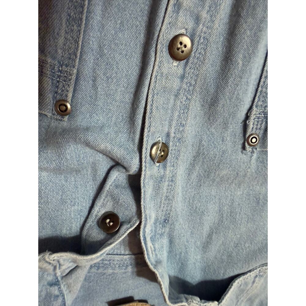 VTG AMI 90s Western Wear Med Wash Denim Short Sleeve Mini Dress Cotton Size 10 - Picture 15 of 15